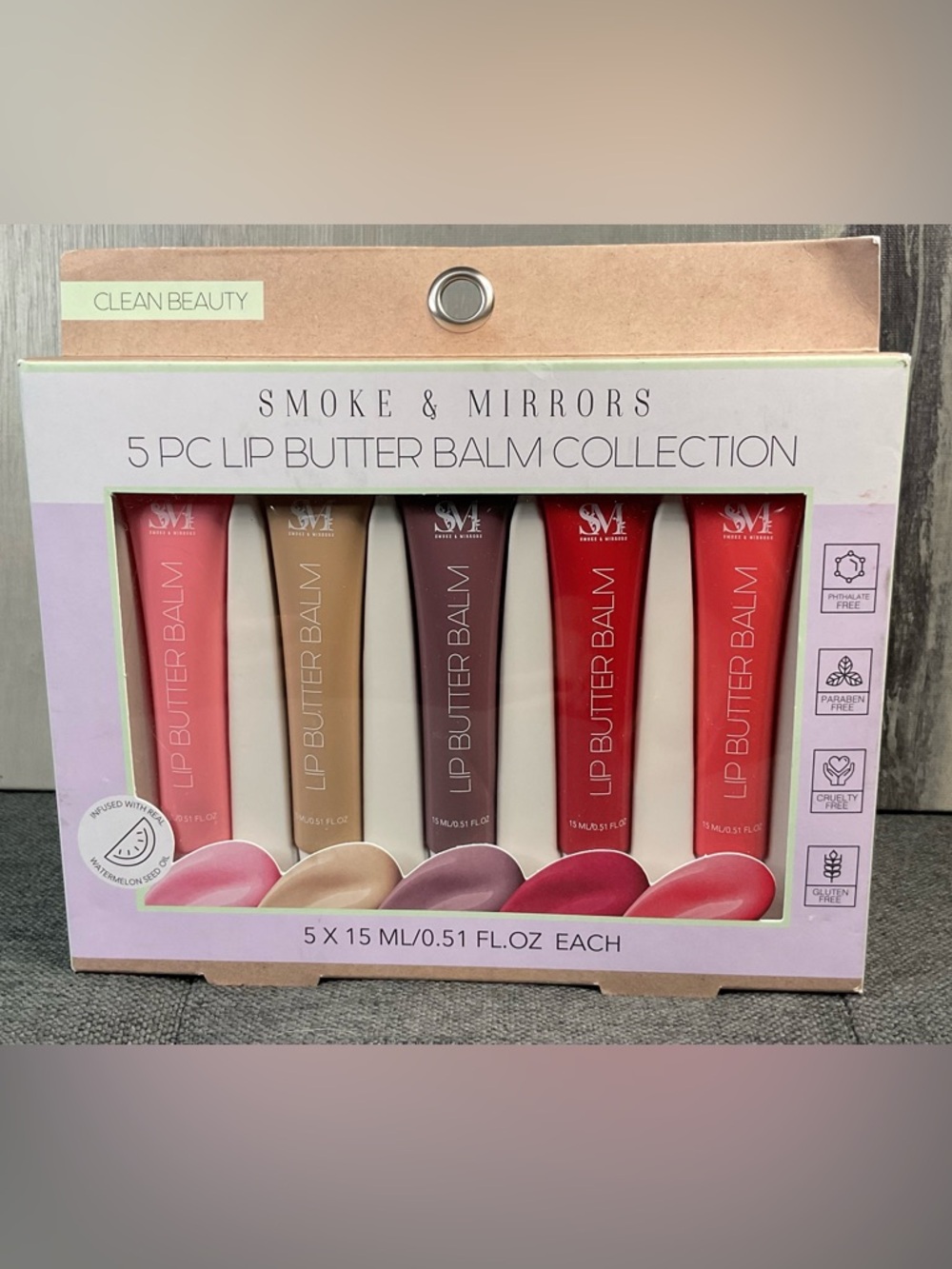 NWT Smoke & Mirrors 5 PC Lip Butter Balm Collection - Watermelon Infused - Picture 5 of 6